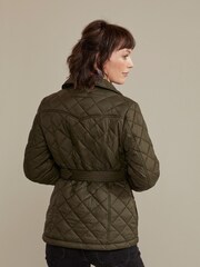 Hinter + Hobart Green Galloway Belted Quilted Jacket -  Womens - Image 2 of 4