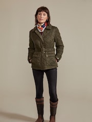 Hinter + Hobart Green Galloway Belted Quilted Jacket -  Womens - Image 3 of 4