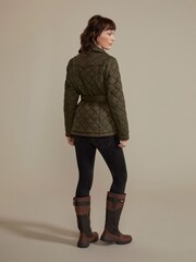 Hinter + Hobart Green Galloway Belted Quilted Jacket -  Womens - Image 4 of 4