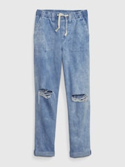 Gap Blue Distressed Knee Mid Rise Pull On Easy Jeans - Image 6 of 6
