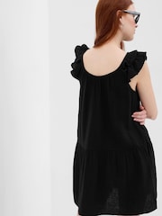 Gap Black Crinkle Gauze Mini Dress - Image 2 of 2