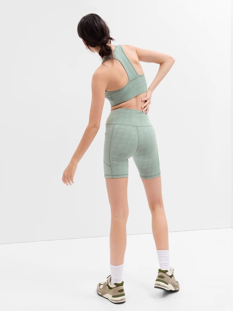 Gap Green Mid Rise Cycle Gym Shorts - Image 2 of 2 Gap Green Mid Rise Cycle Gym Shorts - Image 2 of 2