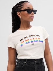 Gap White Floral Print Logo T-Shirt - Image 1 of 1