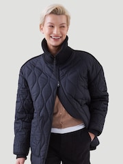Kaldtvaer Black Arendal Onion Quilted Check Back Padded Jacket - Image 2 of 5