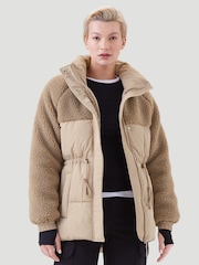 Kaldtvaer Cream Bryne Teddy Borg Poly Short Puffer Jacket - Image 1 of 5