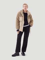 Kaldtvaer Cream Bryne Teddy Borg Poly Short Puffer Jacket - Image 2 of 5