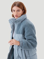 Kaldtvaer Blue Bryne Teddy Borg Poly Short Puffer Jacket - Image 4 of 5