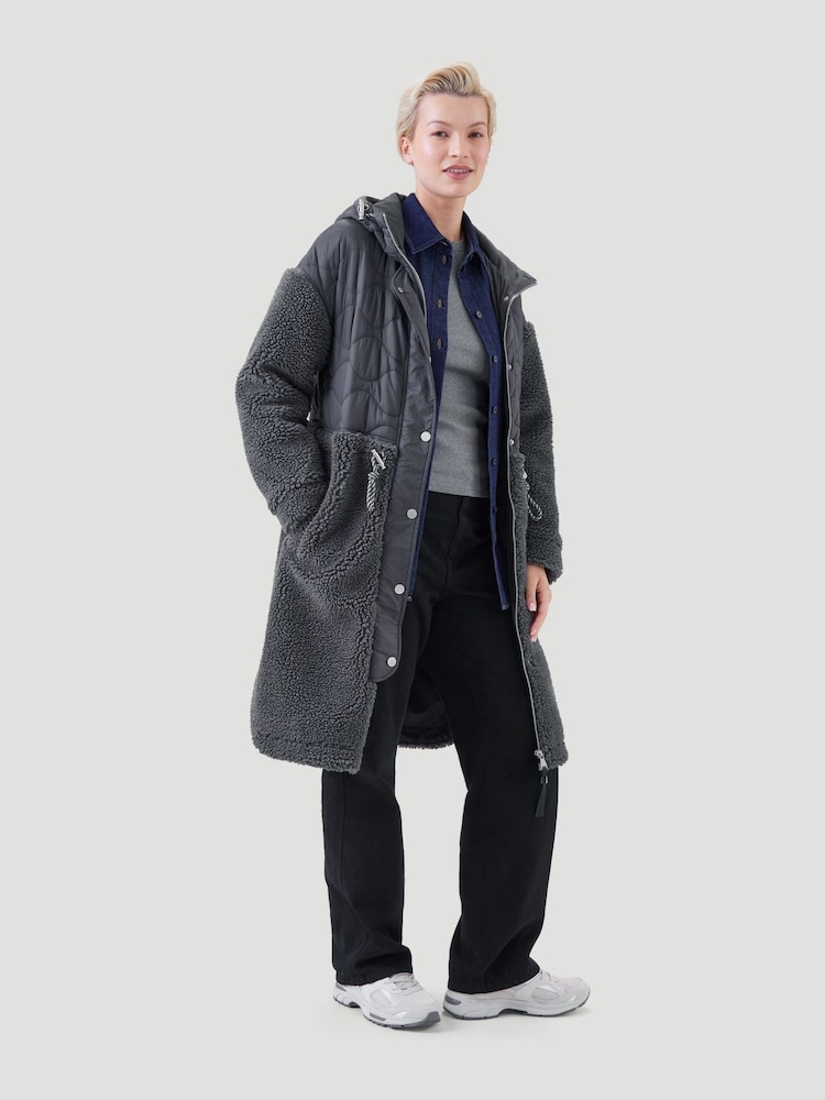 Kaldtvaer Grey Floro Long Teddy Borg Coat - Image 5 of 5