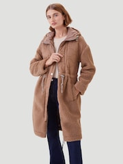 Kaldtvaer Brown Floro Long Teddy Borg Coat - Image 2 of 5