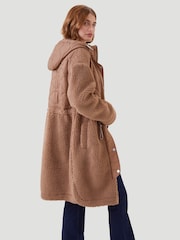 Kaldtvaer Brown Floro Long Teddy Borg Coat - Image 3 of 5