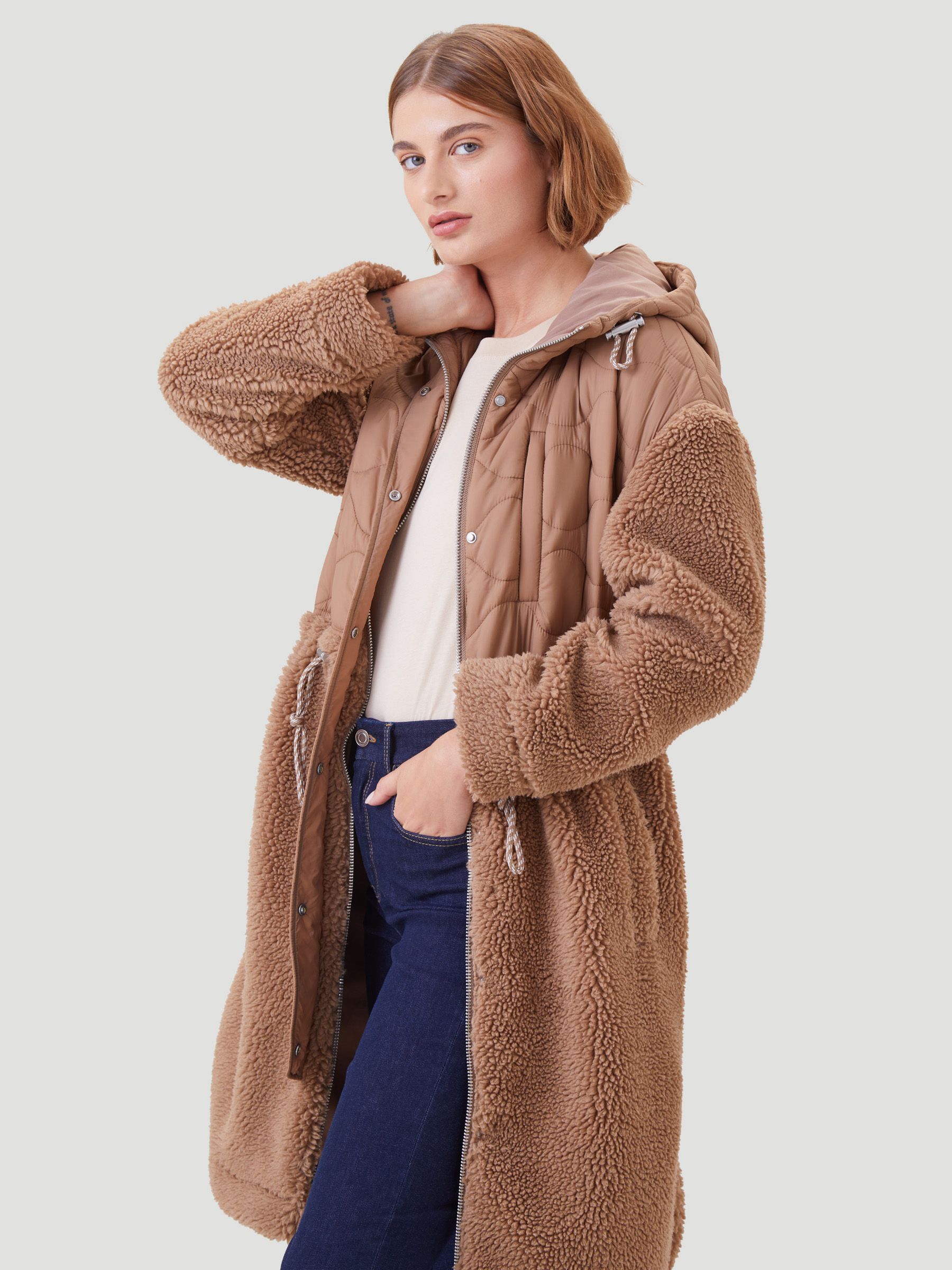 Short teddy borg coat best sale