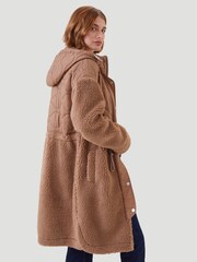 Kaldtvaer Brown Petite Floro Long Teddy Borg Coat - Image 3 of 5