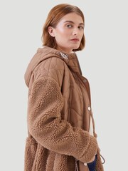 Kaldtvaer Brown Petite Floro Long Teddy Borg Coat - Image 4 of 5
