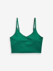 Athleta Green D-DD Cup Elation V-Neck Crop Low Impact Sports Bra - Image 1 of 1