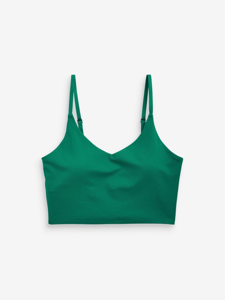Athleta Green D-DD Cup Elation V-Neck Crop Low Impact Sports Bra - Image 1 of 1