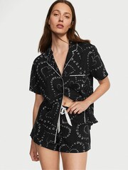 Victoria's Secret Black Swirl Hearts Short Pyjamas - Image 1 of 4
