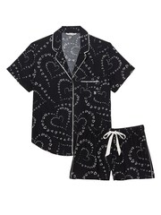 Victoria's Secret Black Swirl Hearts Short Pyjamas - Image 3 of 4