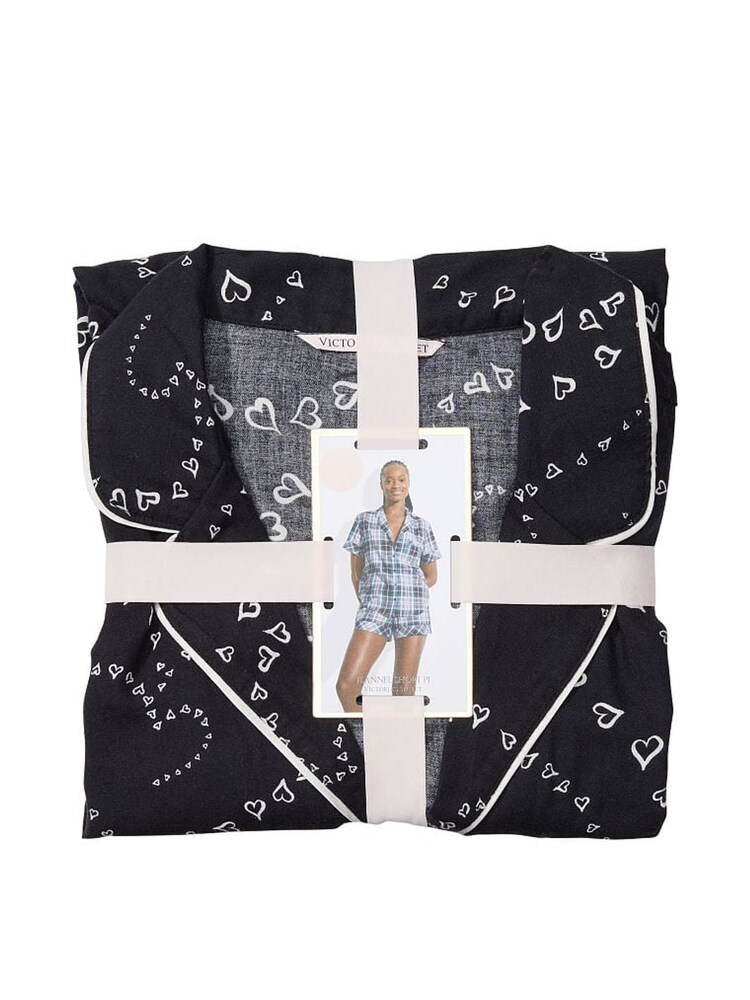 Victoria's Secret Black Swirl Hearts Short Pyjamas - Image 4 of 4