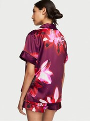 Victoria's Secret Floral Red Purple Satin Short Pyjamas - Image 2 of 3