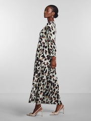Y.A.S Leopard Print Button Through Midi Printed Dress - Image 2 of 5