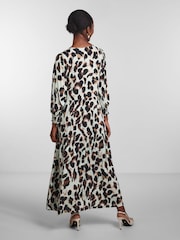 Y.A.S Leopard Print Button Through Midi Printed Dress - Image 3 of 5