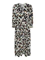Y.A.S Leopard Print Button Through Midi Printed Dress - Image 5 of 5