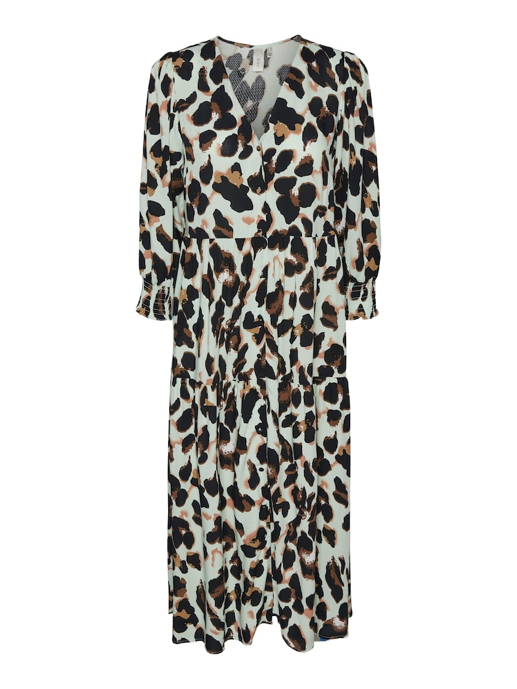 Y.A.S Leopard Print Button Through Midi Printed Dress - Image 5 of 5