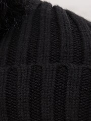 Lipsy Black Cosy Bobble Hat - Image 2 of 4