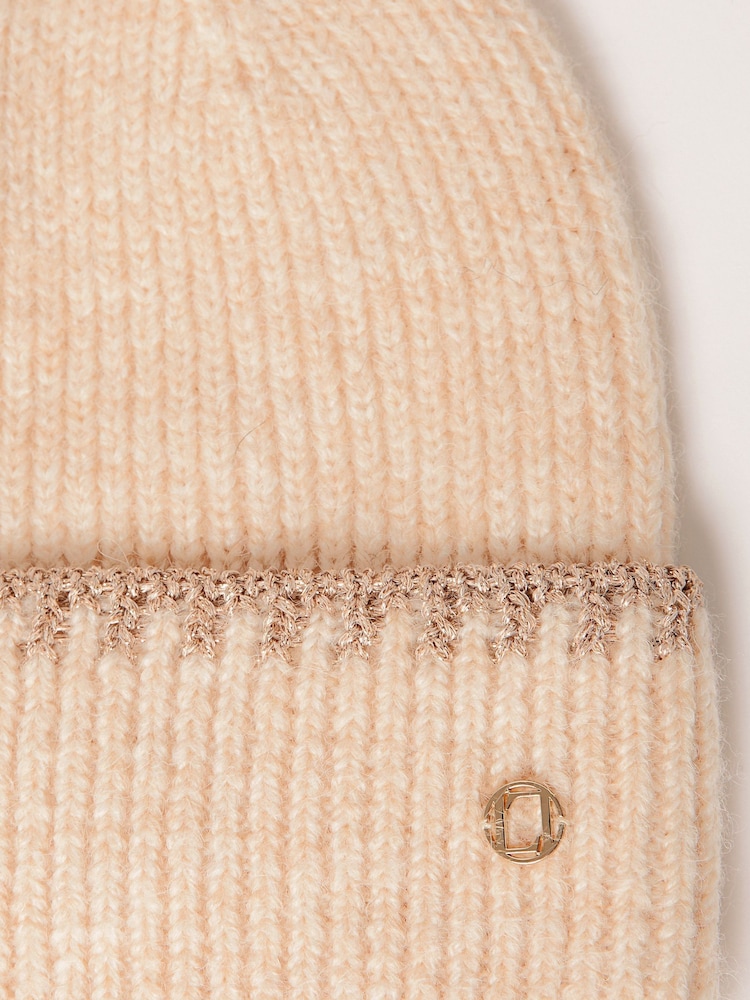 Lipsy Cream Super Soft Contrast Beanie Hat - Image 4 of 4 Lipsy Cream Super Soft Contrast Beanie Hat - Image 4 of 4