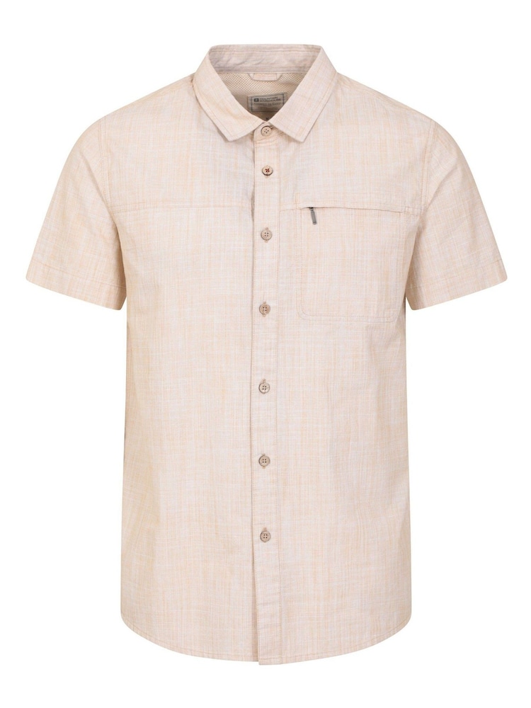 Mountain Warehouse Yellow Coconut Slub Texture 100% Cotton Mens Shirt - Image 1 of 5