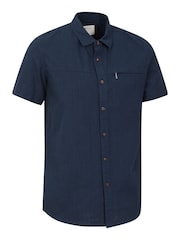 Mountain Warehouse Blue Coconut Slub Texture 100% Cotton Mens Shirt - Image 2 of 5