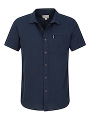 Mountain Warehouse Blue Coconut Slub Texture 100% Cotton Mens Shirt - Image 5 of 5