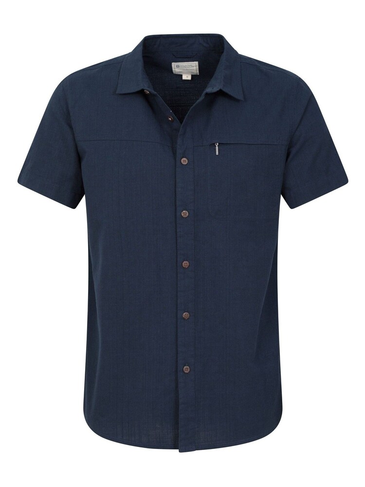 Mountain Warehouse Blue Coconut Slub Texture 100% Cotton Mens Shirt - Image 5 of 5