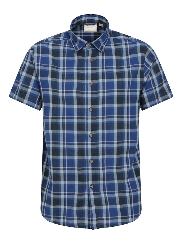 Mountain Warehouse Blue Weekender Mens Cotton Shirt - Image 1 of 5