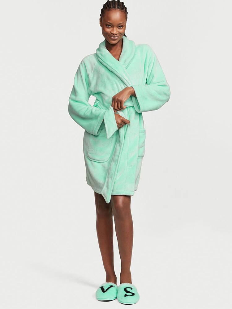 Victoria's Secret Waterfall Green Cosy Short Dressing Gown - Image 1 of 4