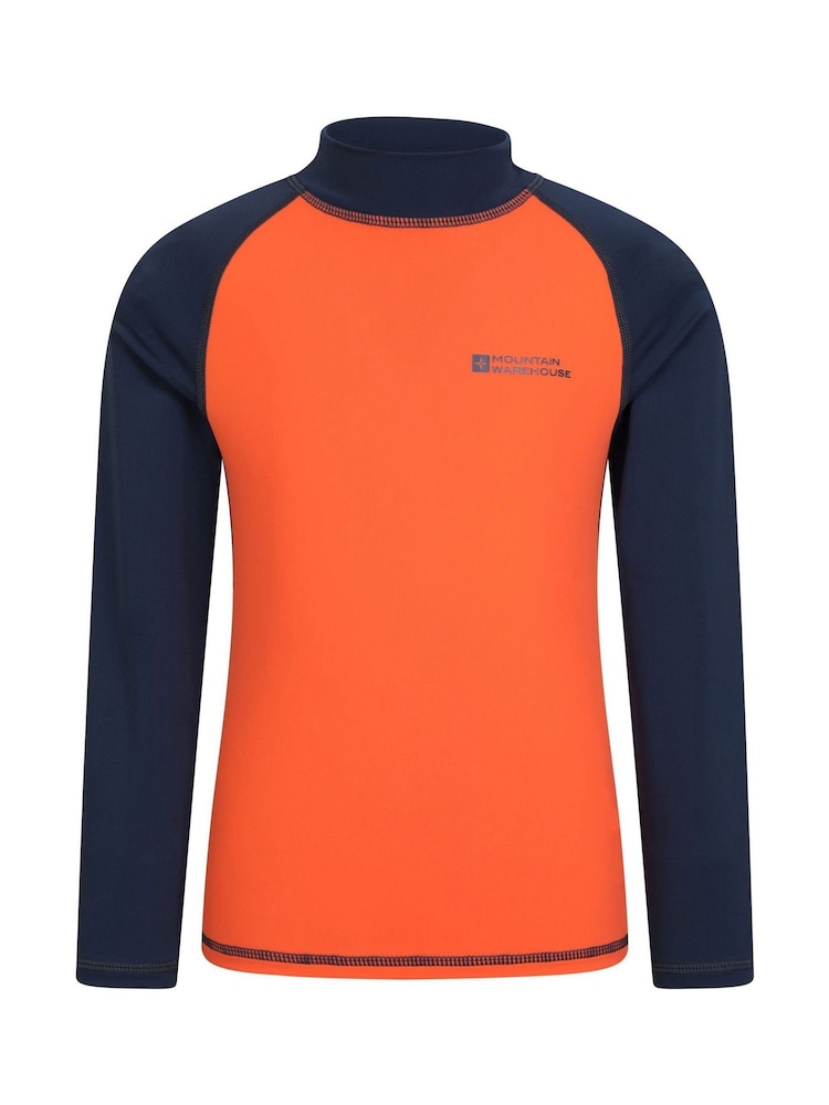Mountain Warehouse Orange Kids Long Sleeved Rash Vest - Image 1 of 4