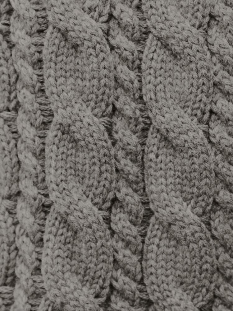 Lipsy Dark Grey Cosy Oversize Cable Knit Scarf - Image 3 of 3