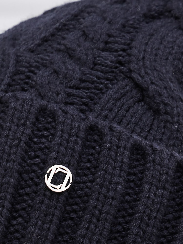 Lipsy Dark Navy Cosy Cable Bobble Hat - Image 4 of 4