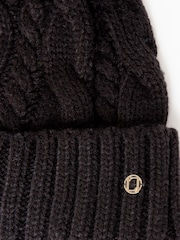 Lipsy Black 1 Cosy Cable Bobble Hat - Image 4 of 4