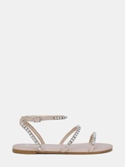 Novo Nude Tamar Embelished Diamante Strappy Flat Sandal - Image 1 of 3