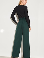Lipsy Teal Green Paperbag Wide Leg Belted Tailored Trousers - Image 2 of 4