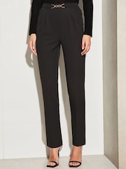 Lipsy Black Tailored Trim Detail Slim Leg Trousers - Image 1 of 4