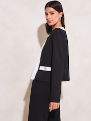 Lipsy Black Tipped Cropped Long Sleeve Blazer - Image 2 of 4