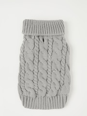 Lipsy Grey Super Soft Cable Knit Dog Jumper - Image 3 of 3