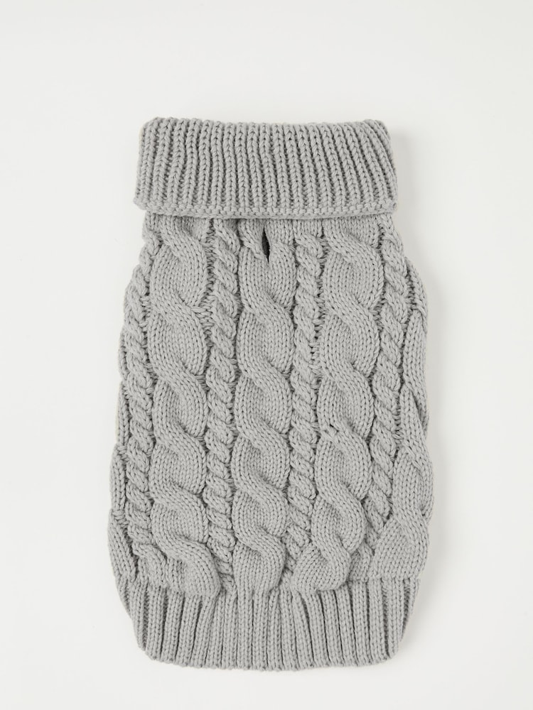 Lipsy Grey Super Soft Cable Knit Dog Jumper - Image 3 of 3