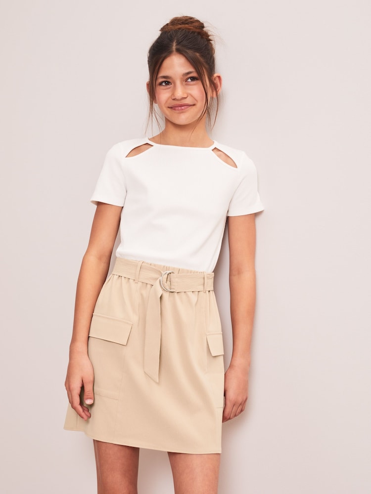 Lipsy Camel Belted Cargo Skirt - Image 1 of 4