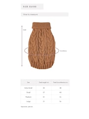 Lipsy Camel Super Soft Cable Knit Dog Jumper - Image 3 of 4