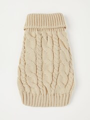 Lipsy Cream Super Soft Cable Knit Dog Jumper - Image 3 of 3