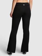 Victoria's Secret PINK Pure Black Cotton Foldover Flare Legging - Image 2 of 3