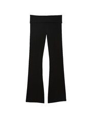 Victoria's Secret PINK Pure Black Cotton Foldover Flare Legging - Image 3 of 3